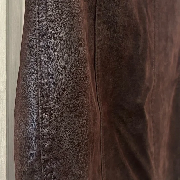 Free People Modern Femme Vegan Leather Mini Skirt Brown Size 6 - Picture 4 of 8